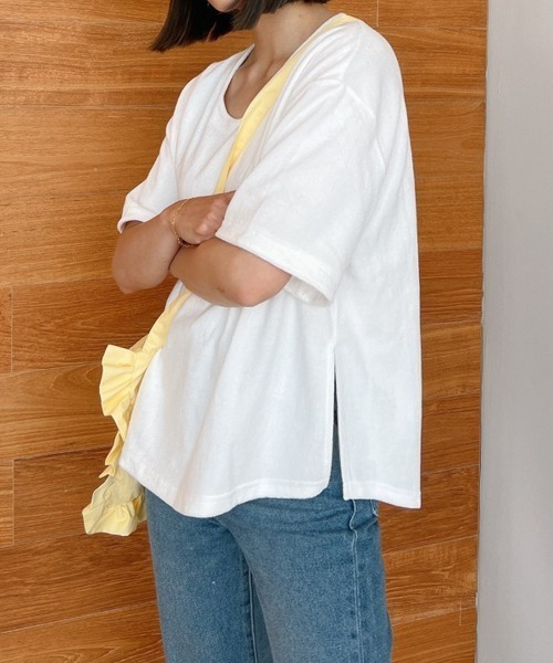 Vicente（ヴィセンテ）の「Onemile pile Tshirts（Tシャツ/カットソー・レディース・ホワイト/ネイビー・FREE）」の11枚目の写真