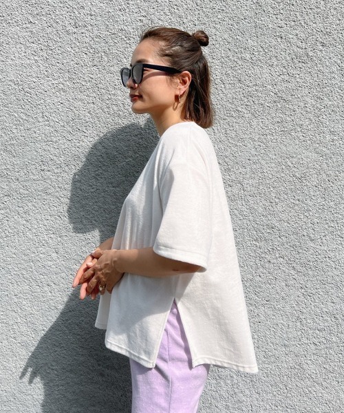 Vicente（ヴィセンテ）の「Onemile pile Tshirts（Tシャツ/カットソー・レディース・ホワイト/ネイビー・FREE）」の17枚目の写真