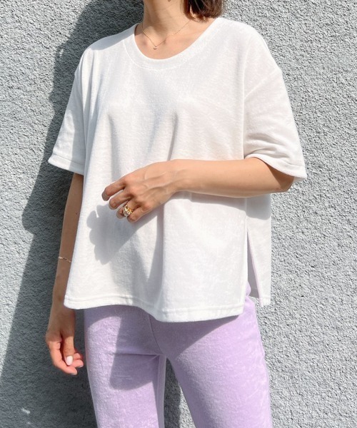 Vicente（ヴィセンテ）の「Onemile pile Tshirts（Tシャツ/カットソー・レディース・ホワイト/ネイビー・FREE）」の19枚目の写真