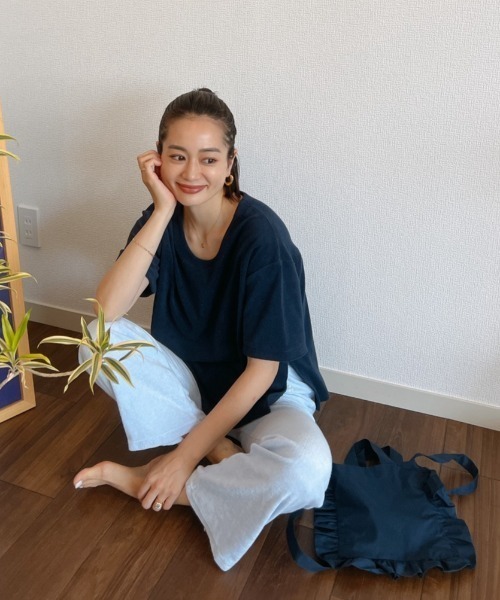 Vicente（ヴィセンテ）の「Onemile pile Tshirts（Tシャツ/カットソー・レディース・ホワイト/ネイビー・FREE）」の22枚目の写真