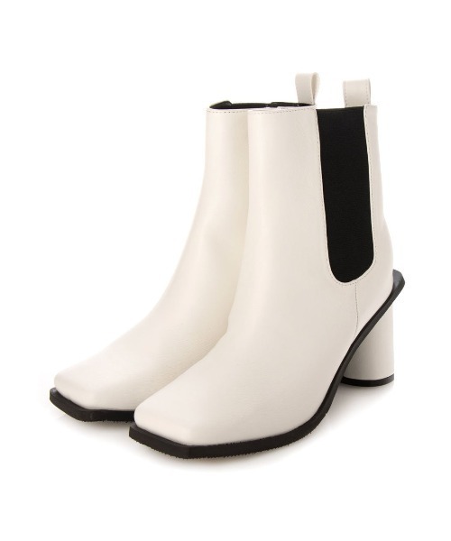 Mafmof（マフモフ）の「Mafmof(マフモフ)変形ヒールサイドゴアショートブーツ（ブーツ・レディース・ブラック/ブラック系その他/ホワイト・M/L/LL/S）」の10枚目の写真