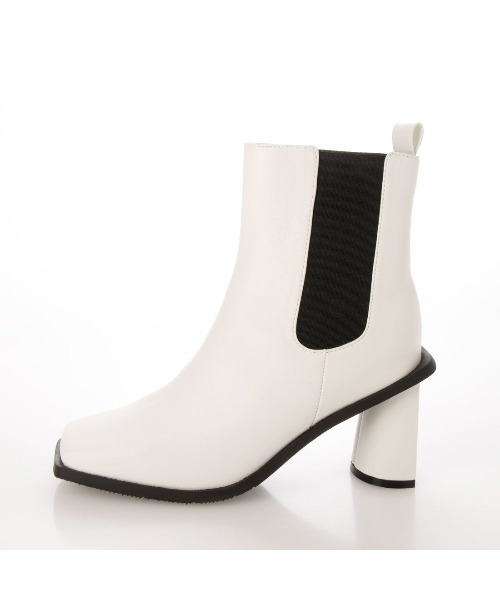 Mafmof（マフモフ）の「Mafmof(マフモフ)変形ヒールサイドゴアショートブーツ（ブーツ・レディース・ブラック/ブラック系その他/ホワイト・M/L/LL/S）」の13枚目の写真