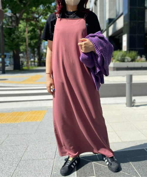 CPCM（シーピーシーエム）の「バッククロスポンチキャミワンピース（ワンピース・レディース・ブラック/ピンク/ブルー・FREE）」の4枚目の写真