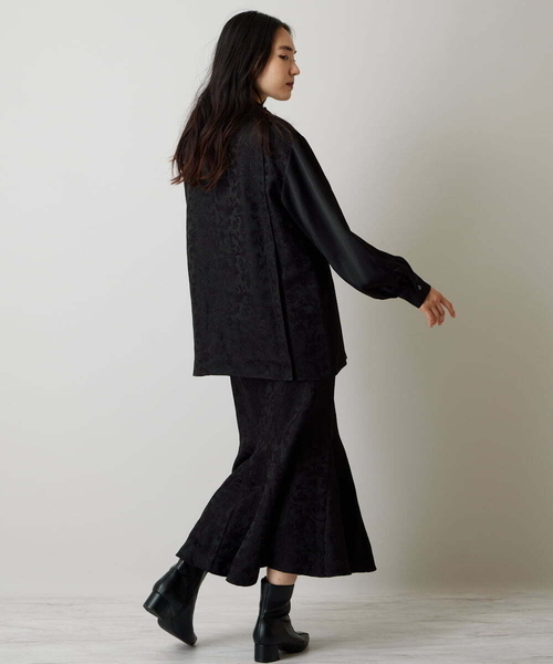 A de a.v.v（アードアー・ヴェ・ヴェ）の「［SET UP対応］ジャガード柄マーメイドサテンスカート（スカート・レディース・ブラック/アイボリー・MEDIUM/LARGE/SMALL/36/38/40）」の20枚目の写真