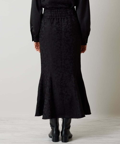 A de a.v.v（アードアー・ヴェ・ヴェ）の「［SET UP対応］ジャガード柄マーメイドサテンスカート（スカート・レディース・ブラック/アイボリー・MEDIUM/LARGE/SMALL/36/38/40）」の7枚目の写真