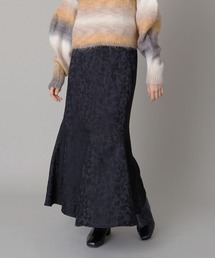 ［SET UP対応］ジャガード柄マーメイドサテンスカート