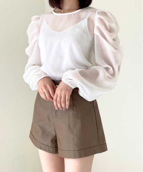 titty＆Co. PETIT（ティティアンドコープティ）の「【titty&Co.PETIT】フェイクレザーショーパン（その他パンツ・レディース・ブラック/モカ・SMALL/MEDIUM）」の5枚目の写真