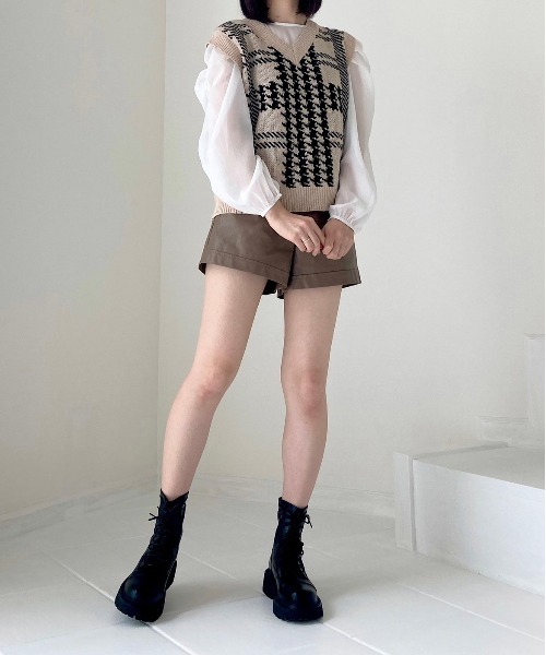 titty＆Co. PETIT（ティティアンドコープティ）の「【titty&Co.PETIT】フェイクレザーショーパン（その他パンツ・レディース・ブラック/モカ・SMALL/MEDIUM）」の8枚目の写真