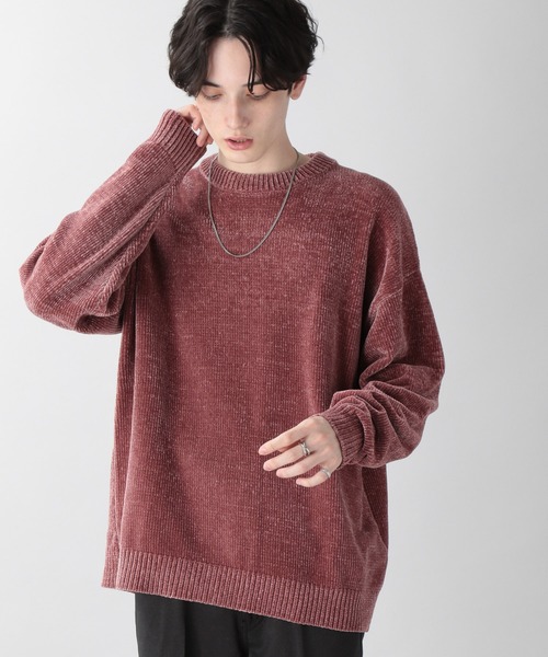 RAGEBLUE（レイジブルー）の「＜もっちり滑らか＞モールニットクルー（Tシャツ/カットソー・メンズ・ダークグリーン/オフホワイト/ピンク/ブルー/スミクロ・SMALL/MEDIUM/LARGE）」の5枚目の写真