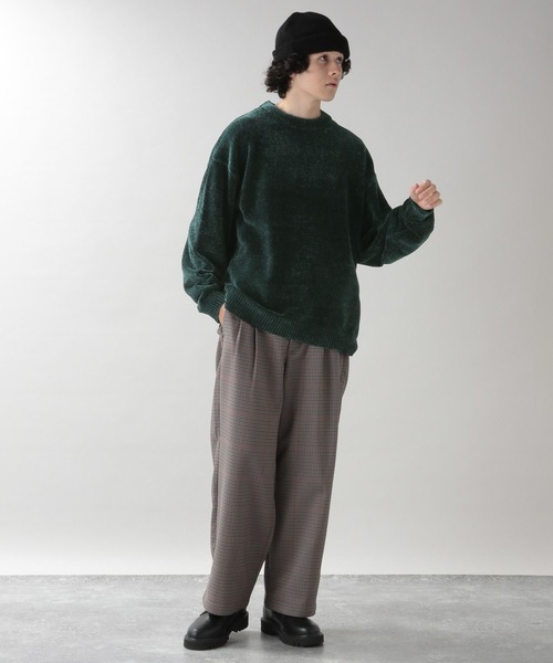 RAGEBLUE（レイジブルー）の「＜もっちり滑らか＞モールニットクルー（Tシャツ/カットソー・メンズ・ダークグリーン/オフホワイト/ピンク/ブルー/スミクロ・SMALL/MEDIUM/LARGE）」の8枚目の写真