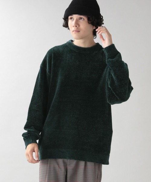 RAGEBLUE（レイジブルー）の「＜もっちり滑らか＞モールニットクルー（Tシャツ/カットソー・メンズ・ダークグリーン/オフホワイト/ピンク/ブルー/スミクロ・SMALL/MEDIUM/LARGE）」の9枚目の写真