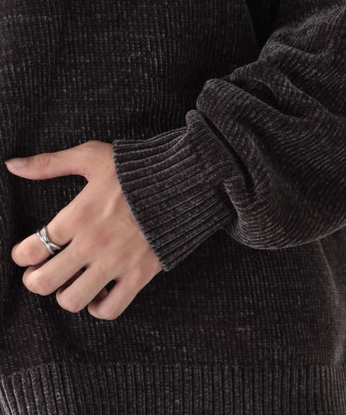 RAGEBLUE（レイジブルー）の「＜もっちり滑らか＞モールニットクルー（Tシャツ/カットソー・メンズ・ダークグリーン/オフホワイト/ピンク/ブルー/スミクロ・SMALL/MEDIUM/LARGE）」の14枚目の写真