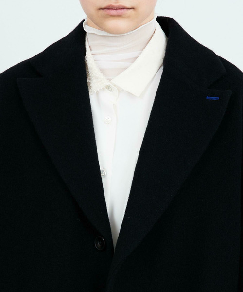 FRAPBOIS（フラボア）の「ウールモッサ チェスターコート（チェスターコート・レディース・グレー/ブラック・1/2）」の5枚目の写真