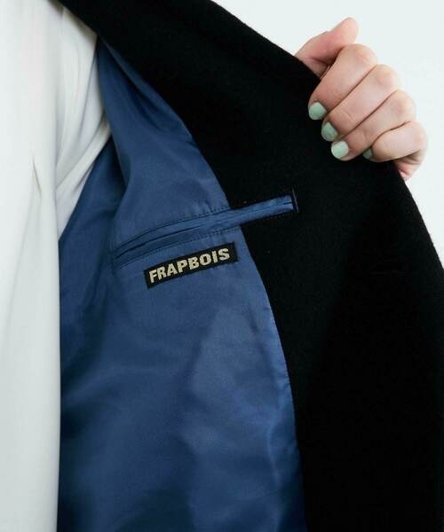 FRAPBOIS（フラボア）の「ウールモッサ チェスターコート（チェスターコート・レディース・グレー/ブラック・1/2）」の12枚目の写真