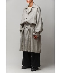 Badhiya | BELTED COAT - wool tweed(ステンカラーコート)