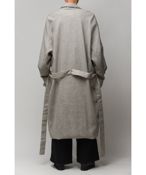 Badhiya（バディ―ヤ）の「BELTED COAT - wool tweed（ステンカラーコート・メンズ・ブラウン/グレー・FREE）」の16枚目の写真