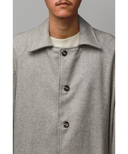 Badhiya（バディ―ヤ）の「BELTED COAT - wool tweed（ステンカラーコート・メンズ・ブラウン/グレー・FREE）」の17枚目の写真