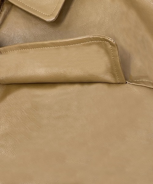 DAY CLOSET(デイ クローゼット)の「レディース オーバーサイズ合皮ジャケット(ブルゾン・レディース・ブラウン/ブラック・ONE SIZE)」の15枚目の写真