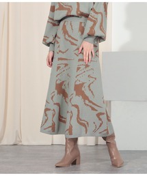 Settimissimo | マーブルジャガードフレアニットスカート(スカート)