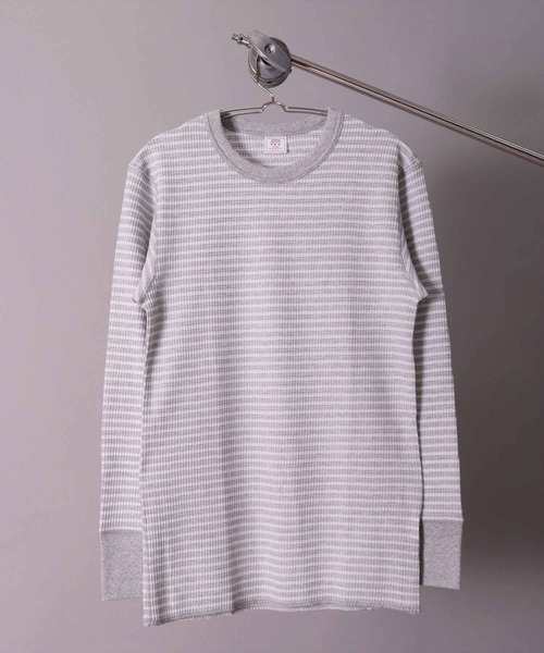 JEMORGAN（ジェーイーモーガン）の「(LK)【JEMORGAN】【パックT】ワッフル ボーダー 長袖 Tシャツ（Tシャツ/カットソー・メンズ・ワイン/ネイビー/杢グレー/グリーン/ナチュラル・X-LARGE/LARGE/MEDIUM）」の6枚目の写真