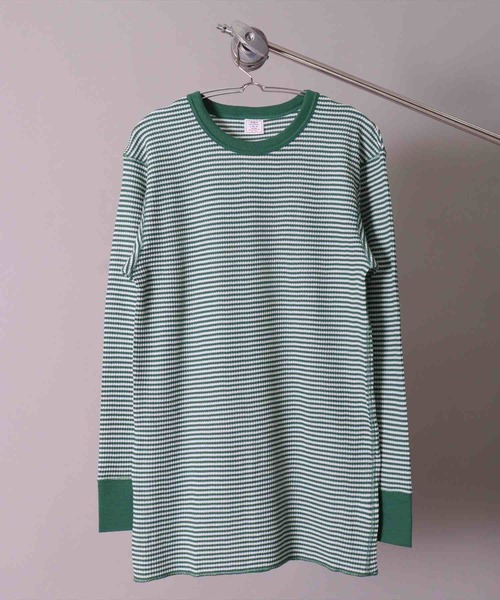 JEMORGAN（ジェーイーモーガン）の「(LK)【JEMORGAN】【パックT】ワッフル ボーダー 長袖 Tシャツ（Tシャツ/カットソー・メンズ・ワイン/ネイビー/杢グレー/グリーン/ナチュラル・X-LARGE/LARGE/MEDIUM）」の7枚目の写真