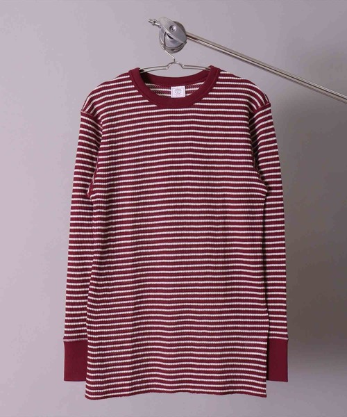 JEMORGAN（ジェーイーモーガン）の「(LK)【JEMORGAN】【パックT】ワッフル ボーダー 長袖 Tシャツ（Tシャツ/カットソー・メンズ・ワイン/ネイビー/杢グレー/グリーン/ナチュラル・X-LARGE/LARGE/MEDIUM）」の9枚目の写真