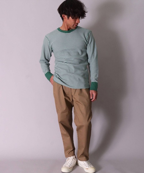 JEMORGAN（ジェーイーモーガン）の「(LK)【JEMORGAN】【パックT】ワッフル ボーダー 長袖 Tシャツ（Tシャツ/カットソー・メンズ・ワイン/ネイビー/杢グレー/グリーン/ナチュラル・X-LARGE/LARGE/MEDIUM）」の13枚目の写真