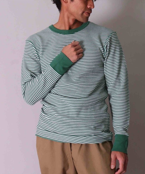 JEMORGAN（ジェーイーモーガン）の「(LK)【JEMORGAN】【パックT】ワッフル ボーダー 長袖 Tシャツ（Tシャツ/カットソー・メンズ・ワイン/ネイビー/杢グレー/グリーン/ナチュラル・X-LARGE/LARGE/MEDIUM）」の14枚目の写真