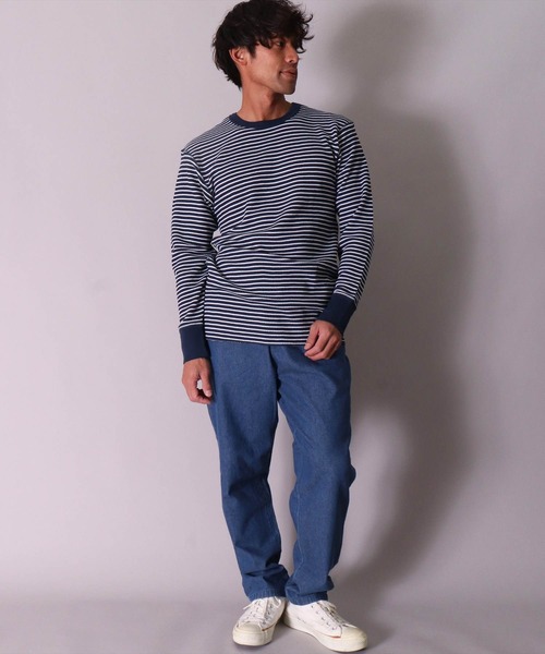 JEMORGAN（ジェーイーモーガン）の「(LK)【JEMORGAN】【パックT】ワッフル ボーダー 長袖 Tシャツ（Tシャツ/カットソー・メンズ・ワイン/ネイビー/杢グレー/グリーン/ナチュラル・X-LARGE/LARGE/MEDIUM）」の15枚目の写真