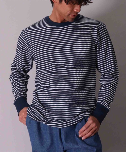 JEMORGAN（ジェーイーモーガン）の「(LK)【JEMORGAN】【パックT】ワッフル ボーダー 長袖 Tシャツ（Tシャツ/カットソー・メンズ・ワイン/ネイビー/杢グレー/グリーン/ナチュラル・X-LARGE/LARGE/MEDIUM）」の16枚目の写真