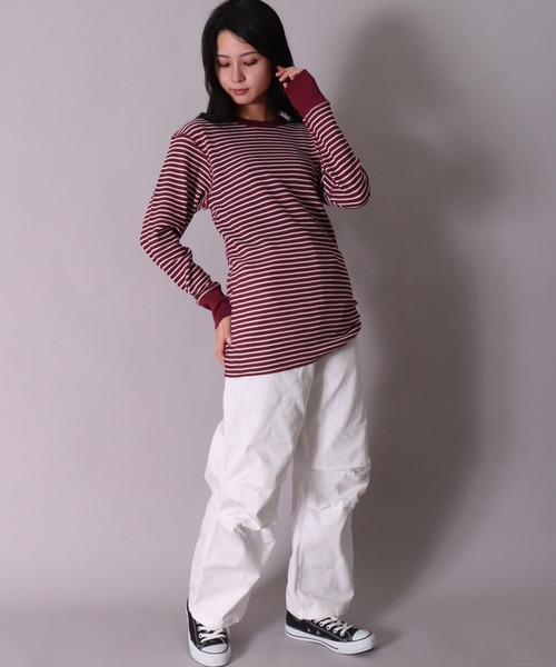 JEMORGAN（ジェーイーモーガン）の「(LK)【JEMORGAN】【パックT】ワッフル ボーダー 長袖 Tシャツ（Tシャツ/カットソー・メンズ・ワイン/ネイビー/杢グレー/グリーン/ナチュラル・X-LARGE/LARGE/MEDIUM）」の17枚目の写真