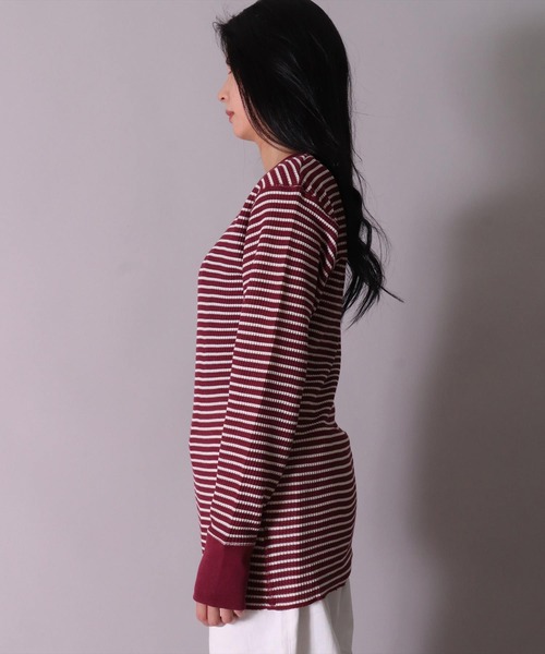 JEMORGAN（ジェーイーモーガン）の「(LK)【JEMORGAN】【パックT】ワッフル ボーダー 長袖 Tシャツ（Tシャツ/カットソー・メンズ・ワイン/ネイビー/杢グレー/グリーン/ナチュラル・X-LARGE/LARGE/MEDIUM）」の19枚目の写真