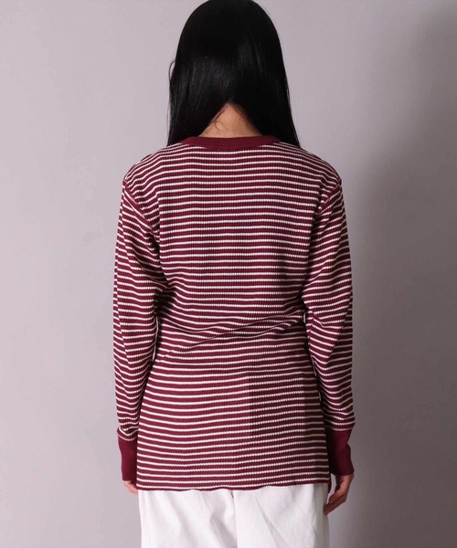 JEMORGAN（ジェーイーモーガン）の「(LK)【JEMORGAN】【パックT】ワッフル ボーダー 長袖 Tシャツ（Tシャツ/カットソー・メンズ・ワイン/ネイビー/杢グレー/グリーン/ナチュラル・X-LARGE/LARGE/MEDIUM）」の20枚目の写真