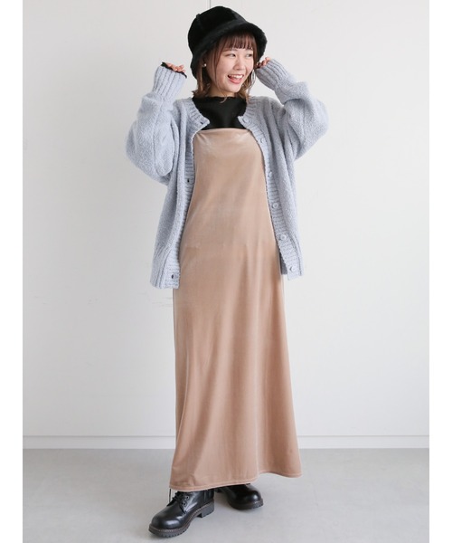 ehka sopo（エヘカソポ）の「前後着ブークレカーディガン（カーディガン/ボレロ・レディース・モカ/キナリ/サックスブルー・ﾌﾘ-）」の4枚目の写真