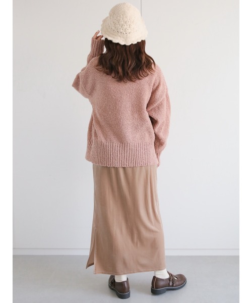 ehka sopo（エヘカソポ）の「前後着ブークレカーディガン（カーディガン/ボレロ・レディース・モカ/キナリ/サックスブルー・ﾌﾘ-）」の14枚目の写真