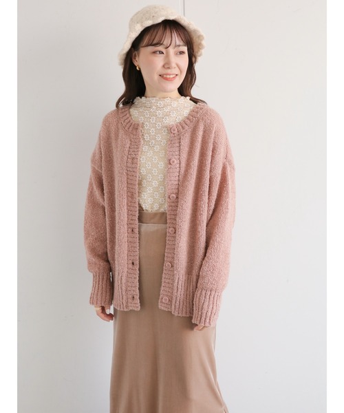 ehka sopo（エヘカソポ）の「前後着ブークレカーディガン（カーディガン/ボレロ・レディース・モカ/キナリ/サックスブルー・ﾌﾘ-）」の15枚目の写真