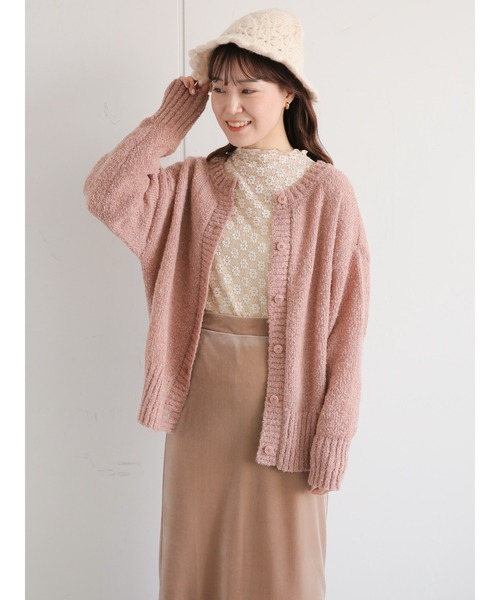 ehka sopo（エヘカソポ）の「前後着ブークレカーディガン（カーディガン/ボレロ・レディース・モカ/キナリ/サックスブルー・ﾌﾘ-）」の16枚目の写真