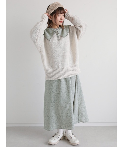 ehka sopo（エヘカソポ）の「前後着ブークレカーディガン（カーディガン/ボレロ・レディース・モカ/キナリ/サックスブルー・ﾌﾘ-）」の18枚目の写真