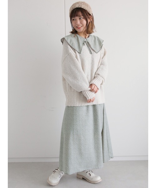 ehka sopo（エヘカソポ）の「前後着ブークレカーディガン（カーディガン/ボレロ・レディース・モカ/キナリ/サックスブルー・ﾌﾘ-）」の21枚目の写真