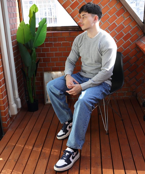 HOUSTON（ヒューストン）の「HOUSTON サーマルクルー（Tシャツ/カットソー・メンズ・ネイビー/グレー/ブラック/オフホワイト・X-LARGE/XX-LARGE/MEDIUM/LARGE）」の6枚目の写真