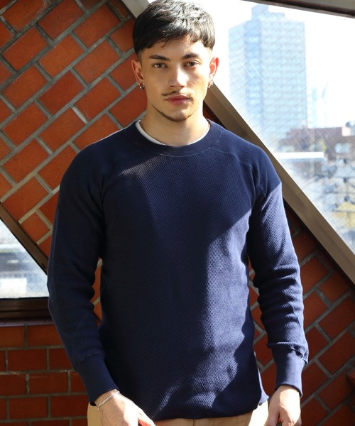 HOUSTON（ヒューストン）の「HOUSTON サーマルクルー（Tシャツ/カットソー・メンズ・ネイビー/グレー/ブラック/オフホワイト・X-LARGE/XX-LARGE/MEDIUM/LARGE）」の13枚目の写真