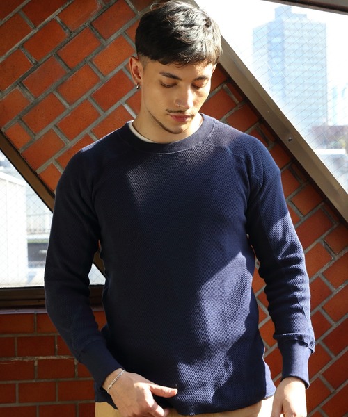 HOUSTON（ヒューストン）の「HOUSTON サーマルクルー（Tシャツ/カットソー・メンズ・ネイビー/グレー/ブラック/オフホワイト・X-LARGE/XX-LARGE/MEDIUM/LARGE）」の14枚目の写真
