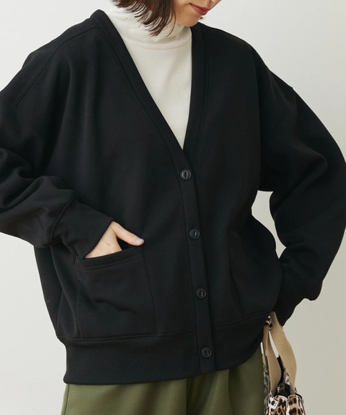 Sugar spoon(シュガースプーン)の「・SUGAR SPOON スウェットカーディガン(カーディガン/ボレロ・レディース・ブルー/プラム/ブラック/グリーン・FREE)」の3枚目の写真