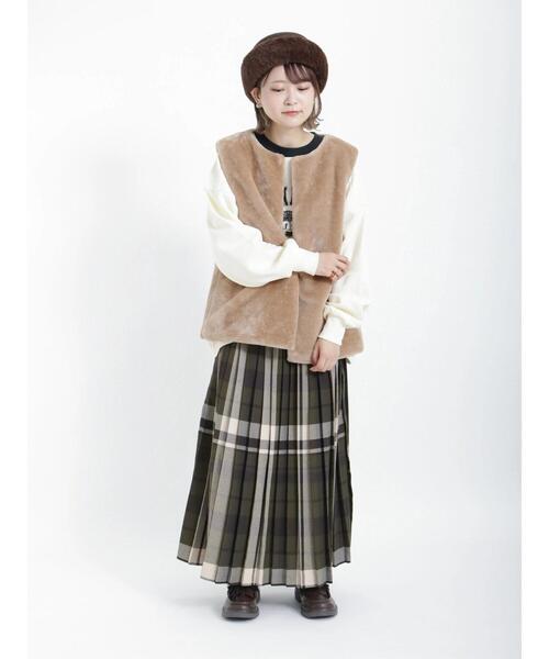 Samansa Mos2（サマンサ モスモス）の「プリーツスカート（スカート・レディース・ブルー/ブラック/カーキ/マスタード/レッド・ﾌﾘ-）」の15枚目の写真