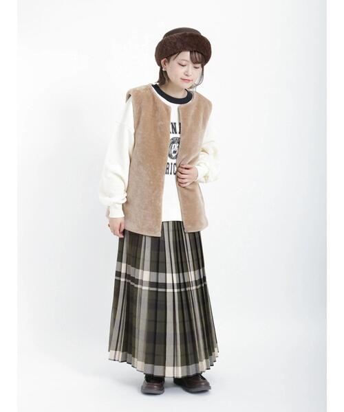 Samansa Mos2（サマンサ モスモス）の「プリーツスカート（スカート・レディース・ブルー/ブラック/カーキ/マスタード/レッド・ﾌﾘ-）」の16枚目の写真