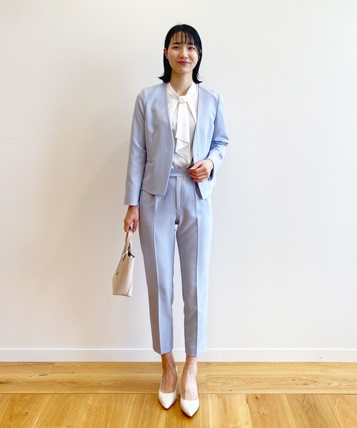 index（インデックス）の「◆セットアップ対応 センタープレステーパードパンツ【多機能】（その他パンツ・レディース・ライトグレー/ネイビー/ライトブルー・40/38/42/36）」の4枚目の写真