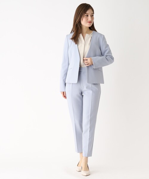 index（インデックス）の「◆セットアップ対応 センタープレステーパードパンツ【多機能】（その他パンツ・レディース・ライトグレー/ネイビー/ライトブルー・40/38/42/36）」の5枚目の写真