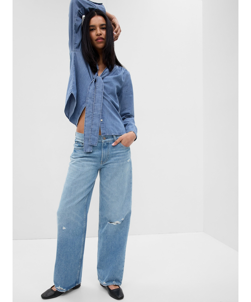 GAP（ギャップ）の「デニム タイネックシャツ（シャツ/ブラウス）」 - WEAR