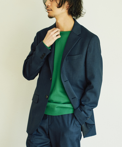 EDIFICE（エディフィス）の「オクタワルツ ツイル 2ボタン ジャケット【セットアップ着用可】（テーラードジャケット・メンズ・カーキ/ネイビー/チャコールグレー/ベージュ・MEDIUM/LARGE/SMALL/X-LARGE）」の4枚目の写真