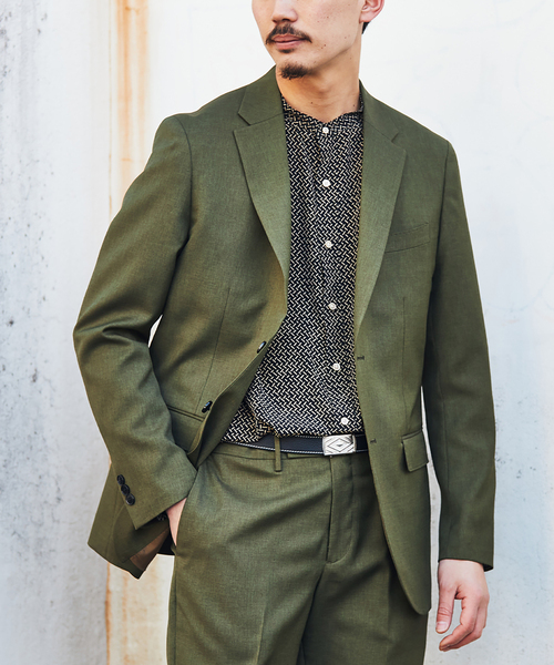 EDIFICE（エディフィス）の「オクタワルツ ツイル 2ボタン ジャケット【セットアップ着用可】（テーラードジャケット・メンズ・カーキ/ネイビー/チャコールグレー/ベージュ・MEDIUM/LARGE/SMALL/X-LARGE）」の3枚目の写真